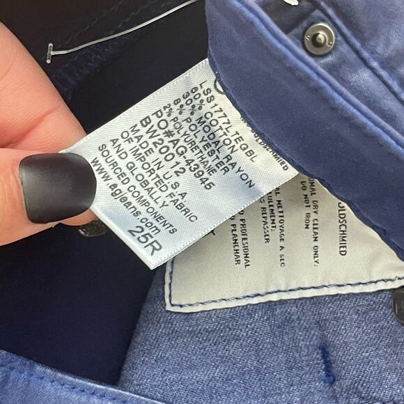 AG Womens Farrah Skinny Fit Jeans Blue Leather Size 25 - Picture 9 of 9